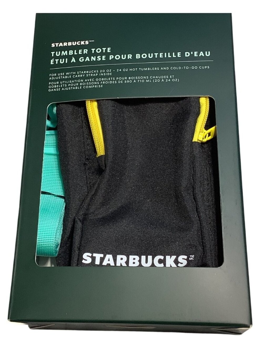Starbucks Summer 2025 Tumbler Tote With Adjustable Strap & Outer Pocket Black